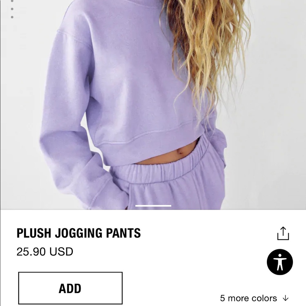 Zara Plush Jogging Sweatpants - M, Purple NWOT